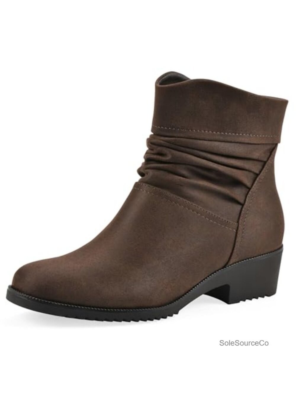 Cushioned Ankle Booties with Ruched Detail